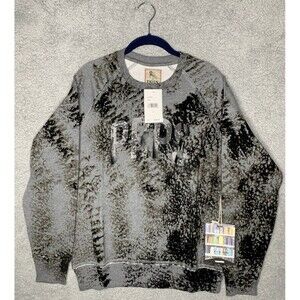 PRPS Sweatshirt Mens Medium Grey and Black Graphic Print Crewneck MSRP $325